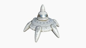 Alien Spaceship UFO G09 Full White - Sci Fi Spacecraft Design 3D model