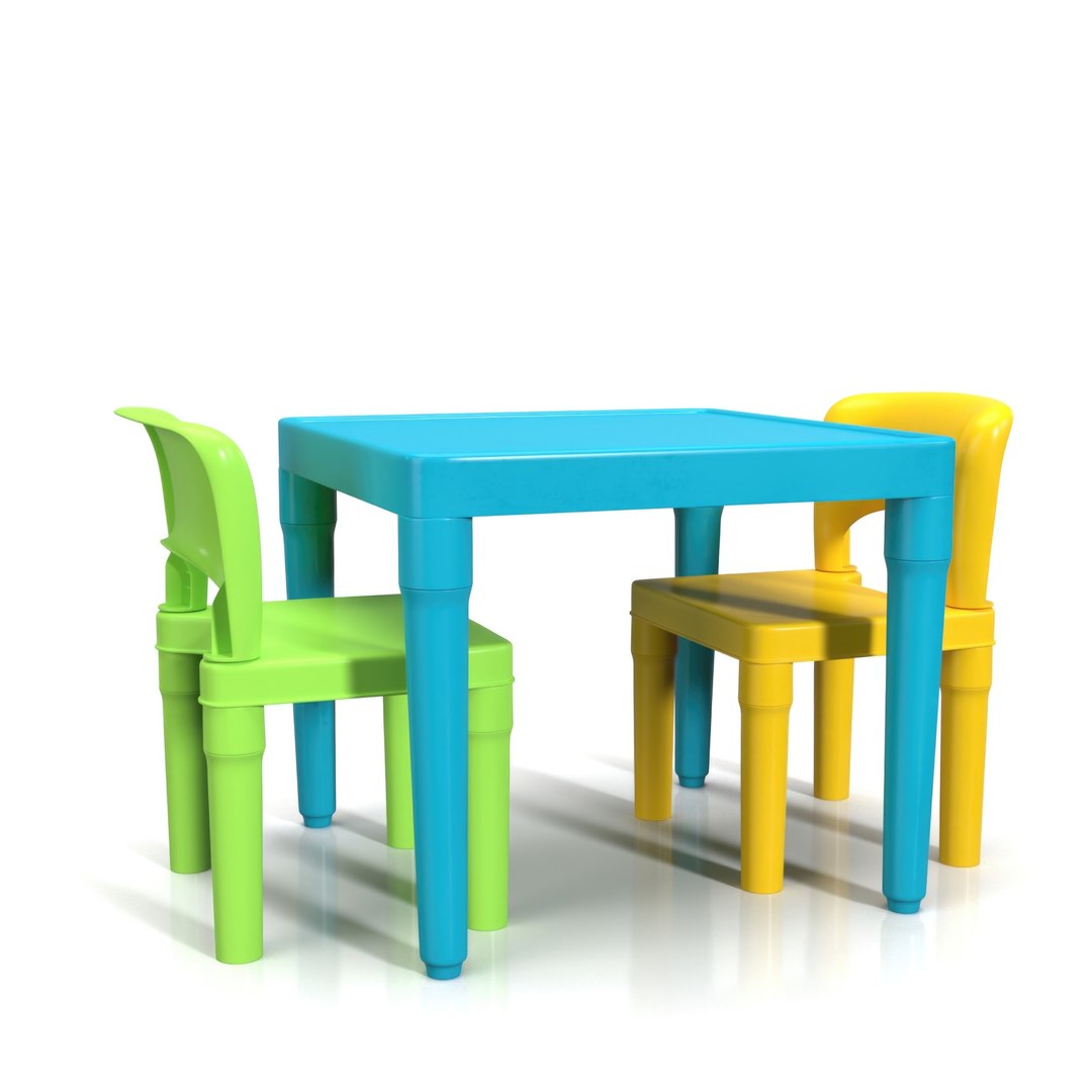 3d Humble Crew Aqua Lightweight Plastic Table And Chair Pbr 