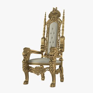 3D lion king throne chair model