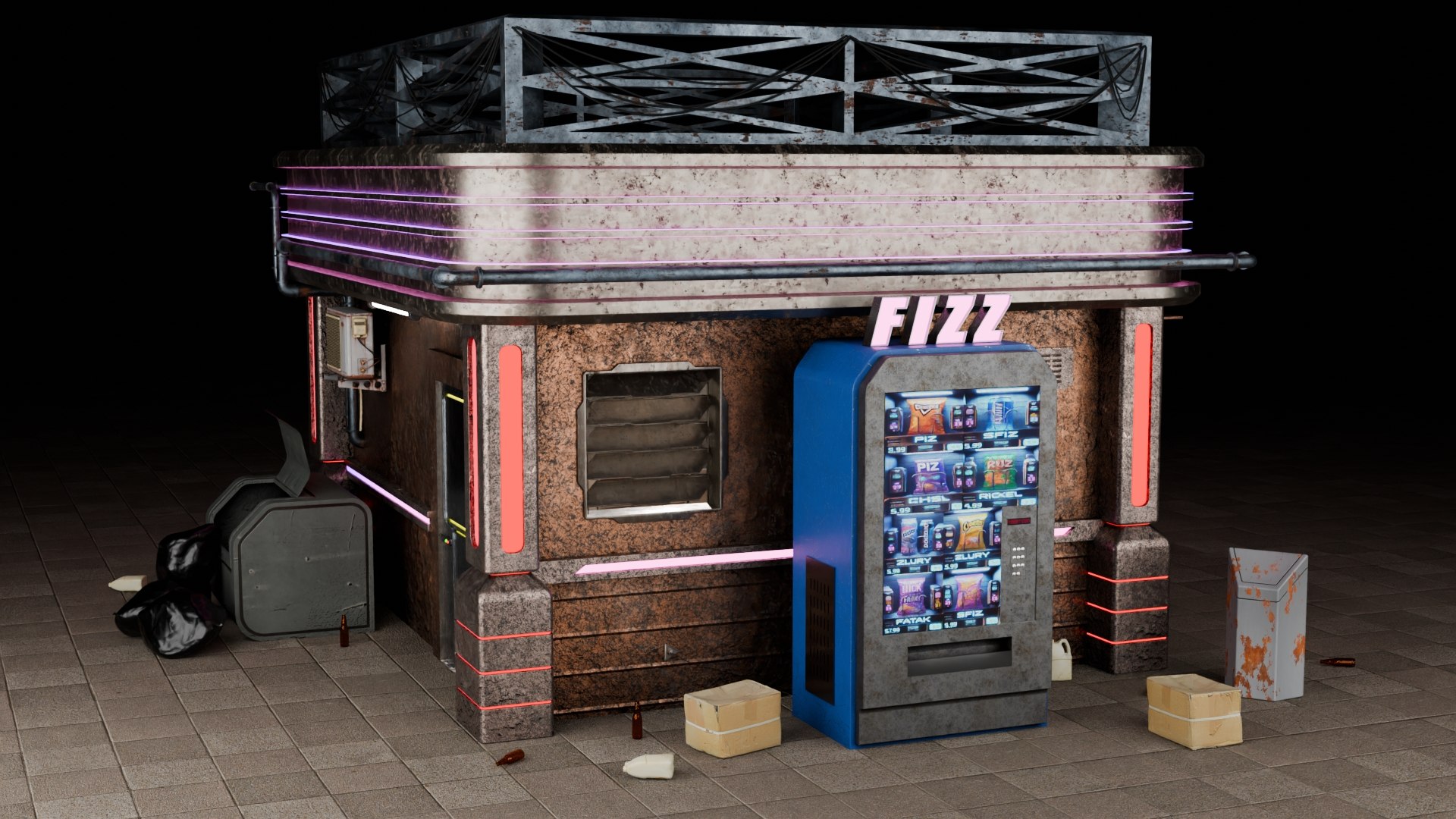 3D model Cyberpunk Kiosk https://p.turbosquid.com/ts-thumb/IB/X95zcg/ob/kiosk4/jpg/1739044500/1920x1080/fit_q87/aa16d29585ba857e8bdae633b63721cf5ec7b157/kiosk4.jpg