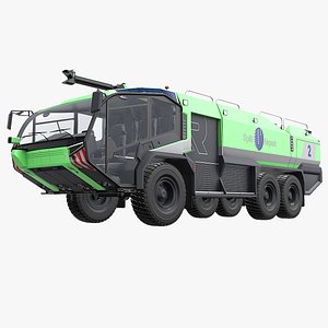 3D Rosenbauer Panther 6x6 Airport Firetruck - Green