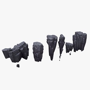 Floating Rock Floating Island Set 3D model