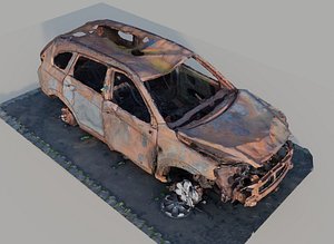 Burnt Car photogrammetry Low-poly