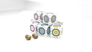 GLaDOS in a Potato and Portal Cubes