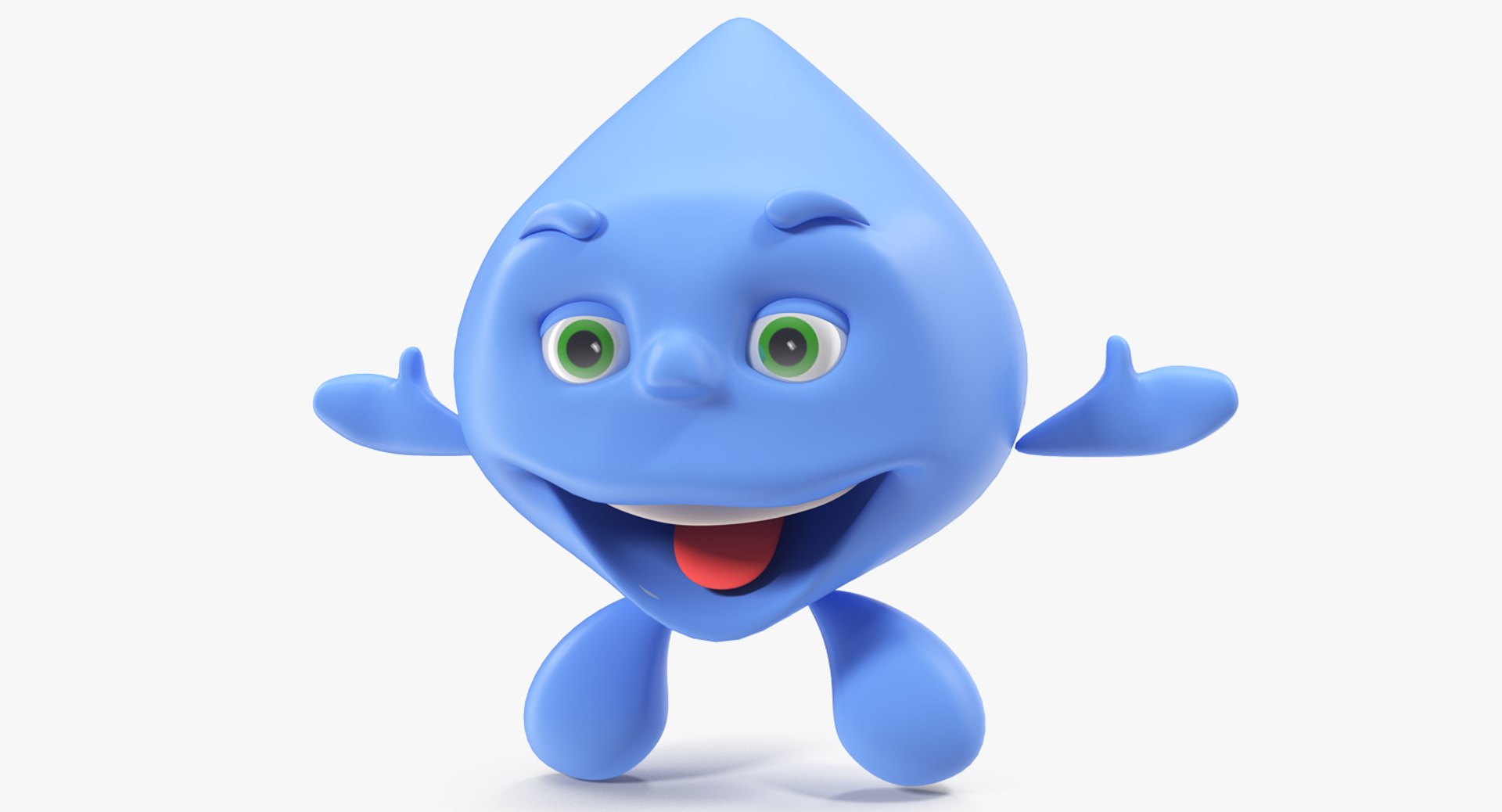 Cartoon Character Water Drop 3D Model TurboSquid 1318646