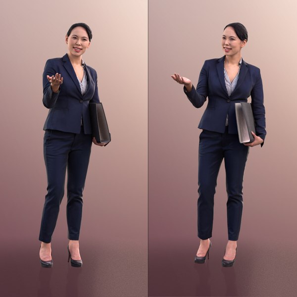 10554 Bao - Talking Business Woman With Folder 3D