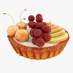 Fruit berry mini tart 3D model