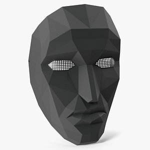 3D Geometric Costume Mask With Mesh Eye Protection Black model