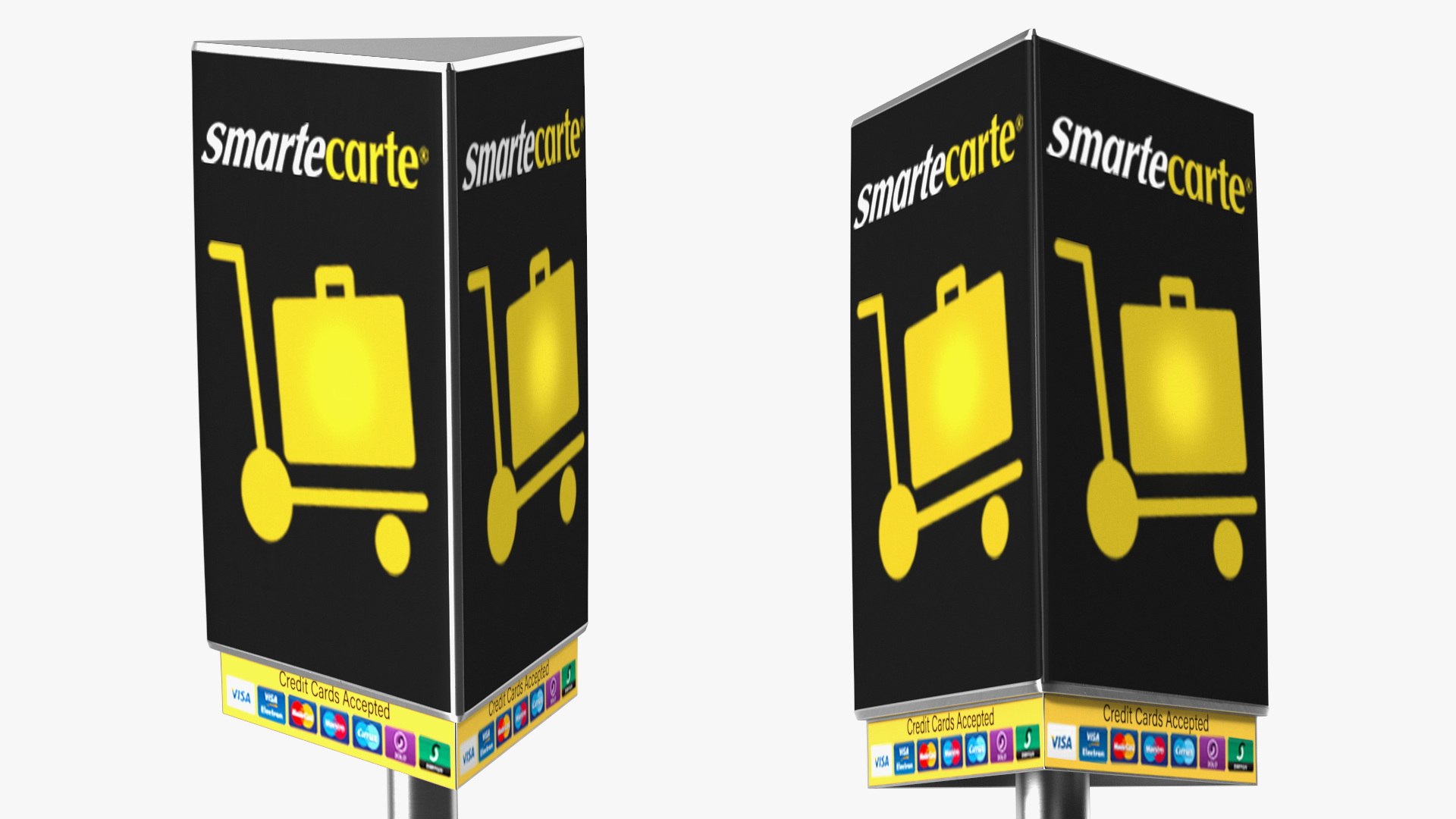 3D model Smartecarte Airport Cart Management Unit with Carts TurboSquid 2104236