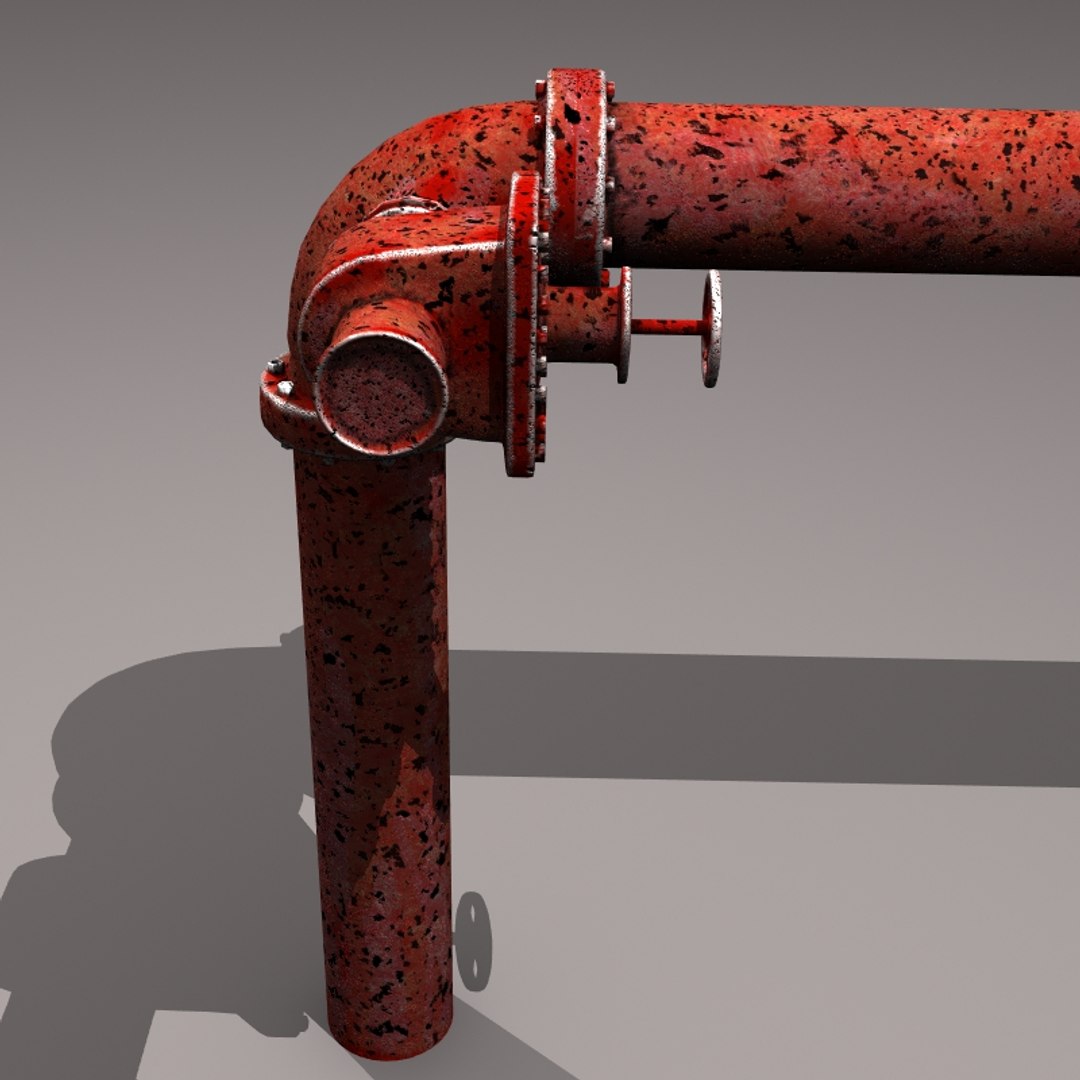 rusty red valve 3d model