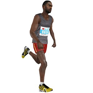 3D rigged marathon runner