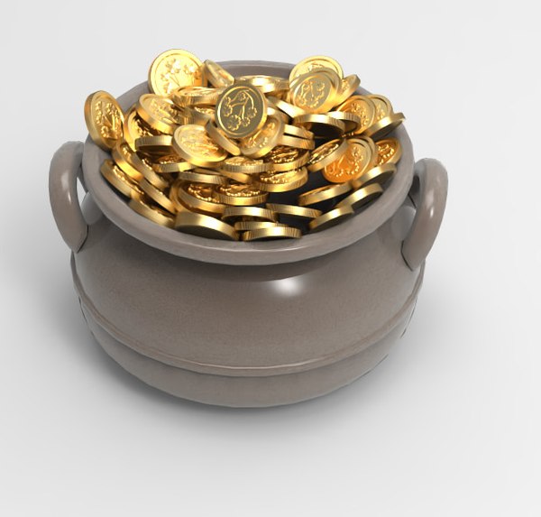 pot old gold 3D model