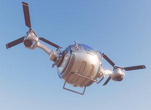 futuristic cargo drone modelled model