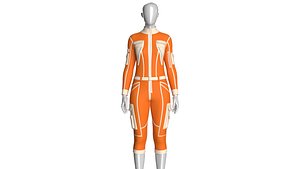 Girls Tactical Jumpsuit With Contrast Piping
