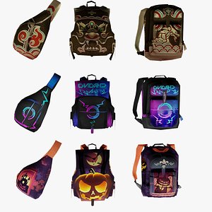 bag 9x Candy Bag Cyber Bounty Backpack Dragon Lair Backpack 3D model