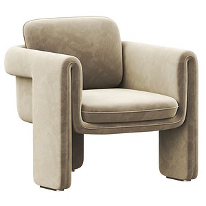 Floria Velvet Chair 3D