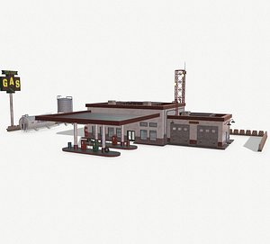 gas station 3D model