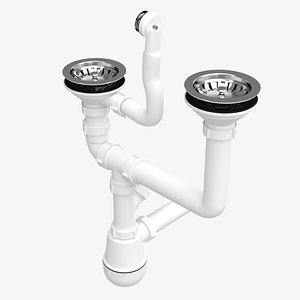 Basin wastes and traps with outlet 7 3D model