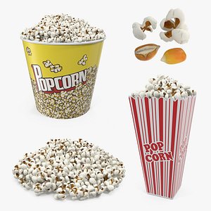 popcorn big bucket 3D model