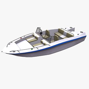 Ski Boat Low-poly PBR 3D