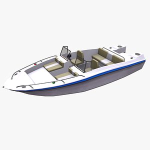 Ski Boat Low-poly PBR
