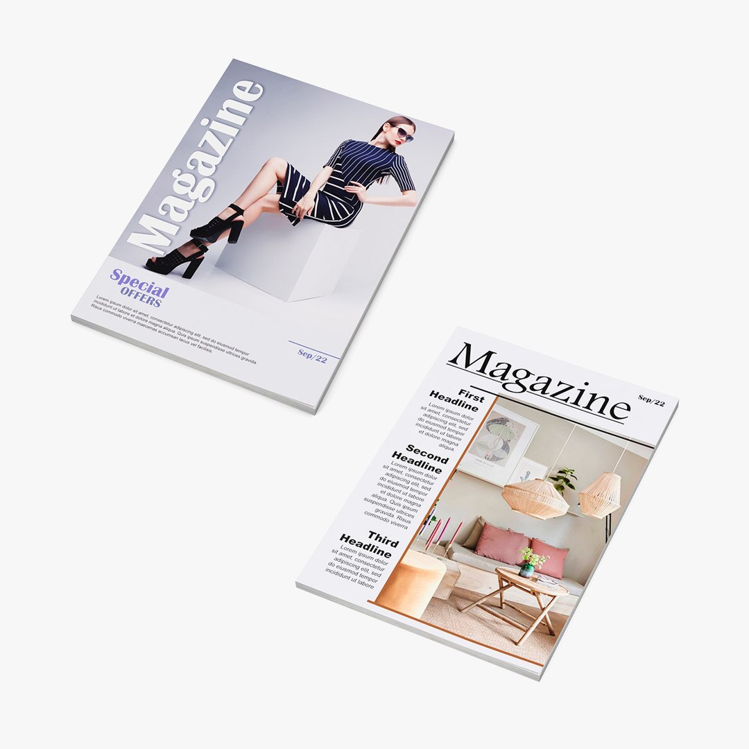 Mockup Magazines Collection 3D model preview