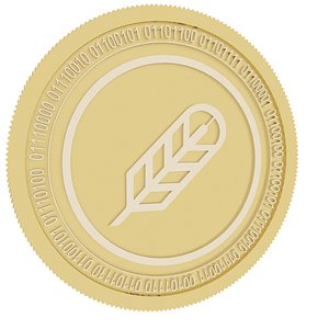 3D po et gold coin model