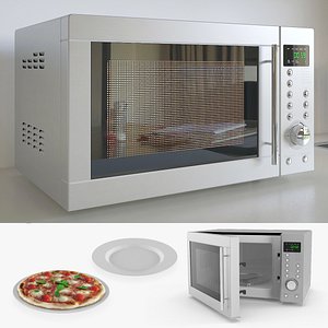 Microwave Heating Oven With Timer Animated Rigged