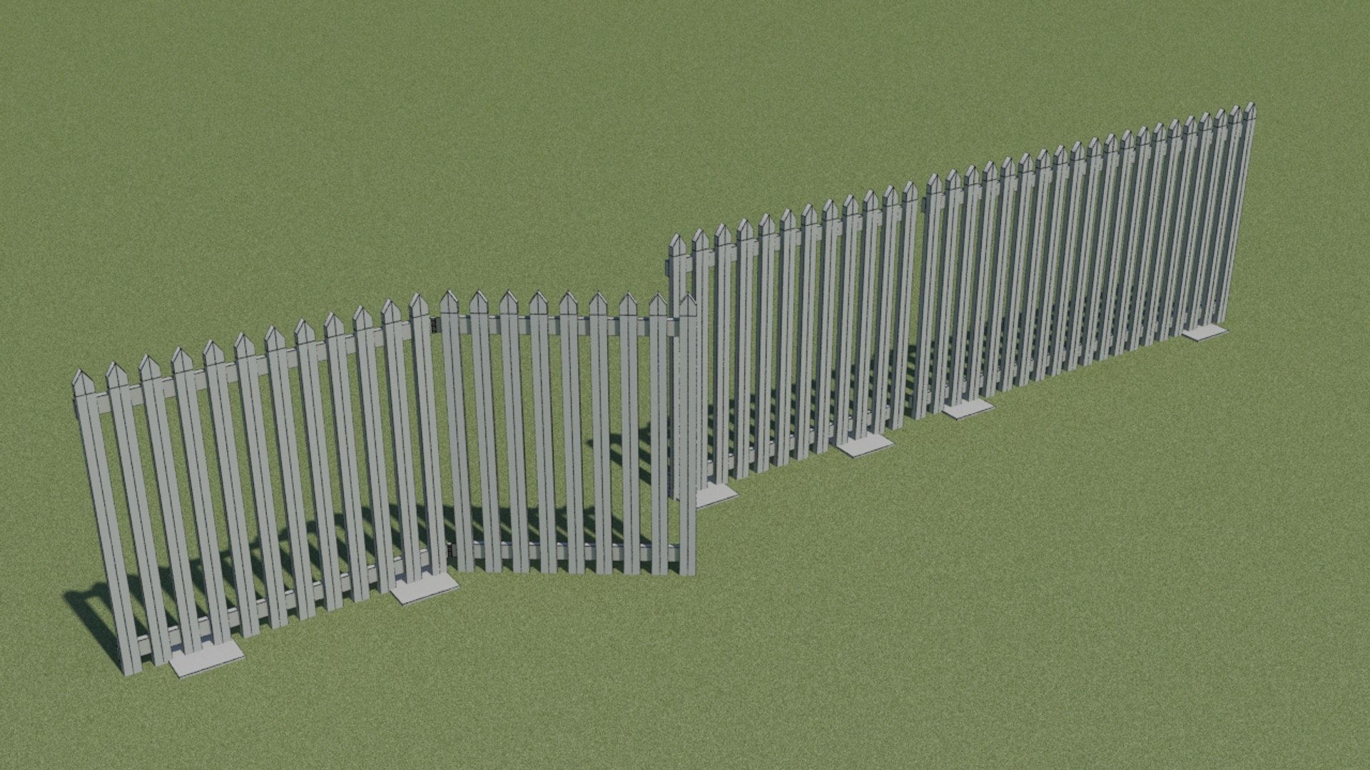 3d dwg picket fence
