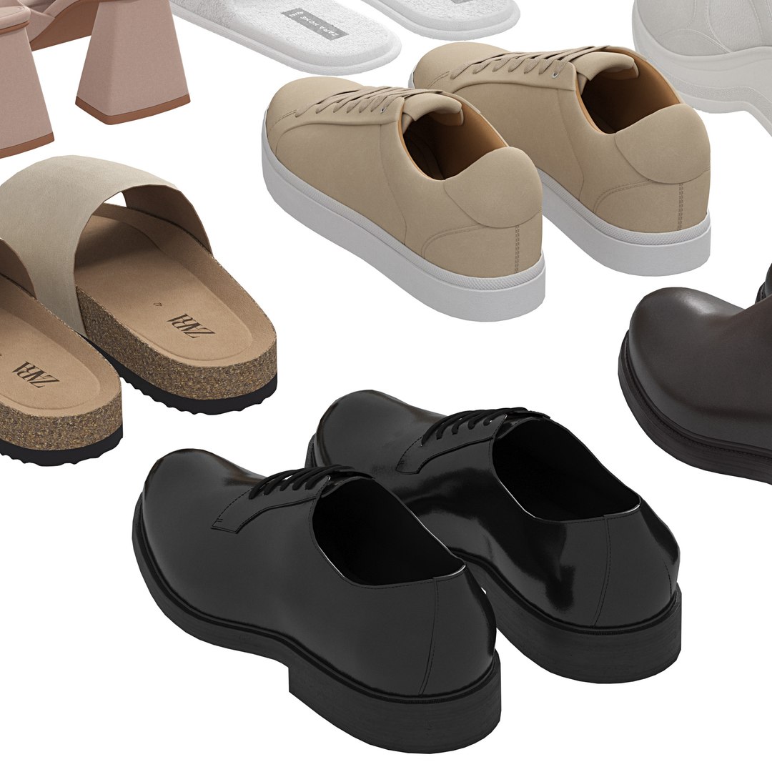 3D model Shoes ZARA set 01 https://p.turbosquid.com/ts-thumb/ID/6jcyrd/5M/preview06/jpg/1698422925/1920x1080/fit_q87/c649cef219e7c0f46f6518eb971b0892df7fb724/preview06.jpg