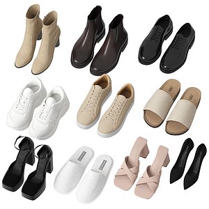 3D model Shoes ZARA set 01