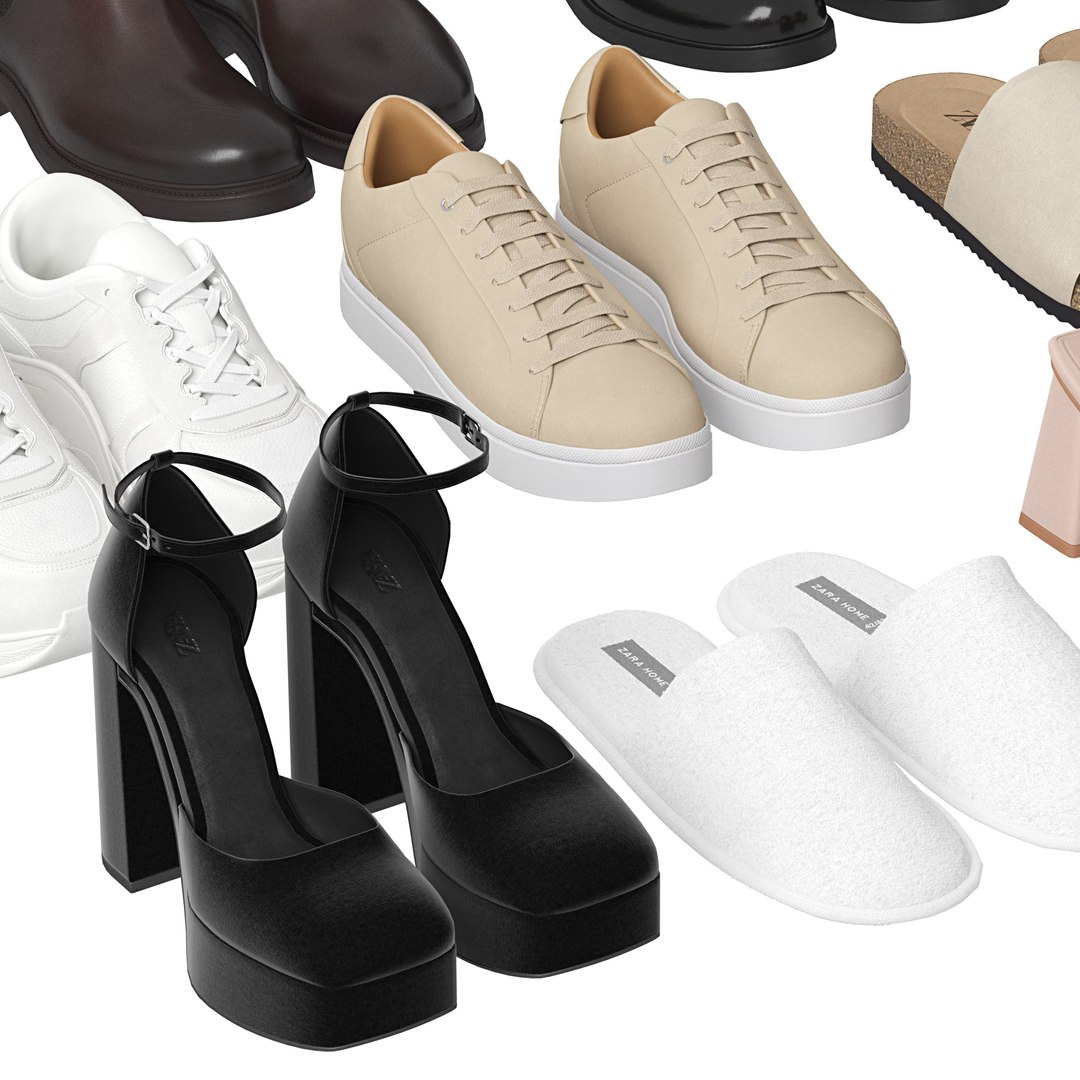 3D model Shoes ZARA set 01 https://p.turbosquid.com/ts-thumb/ID/6jcyrd/jz/preview04/jpg/1698422925/1920x1080/fit_q87/9e65fcf7f8bab0f86a96be50fe7b58cdce2cad29/preview04.jpg