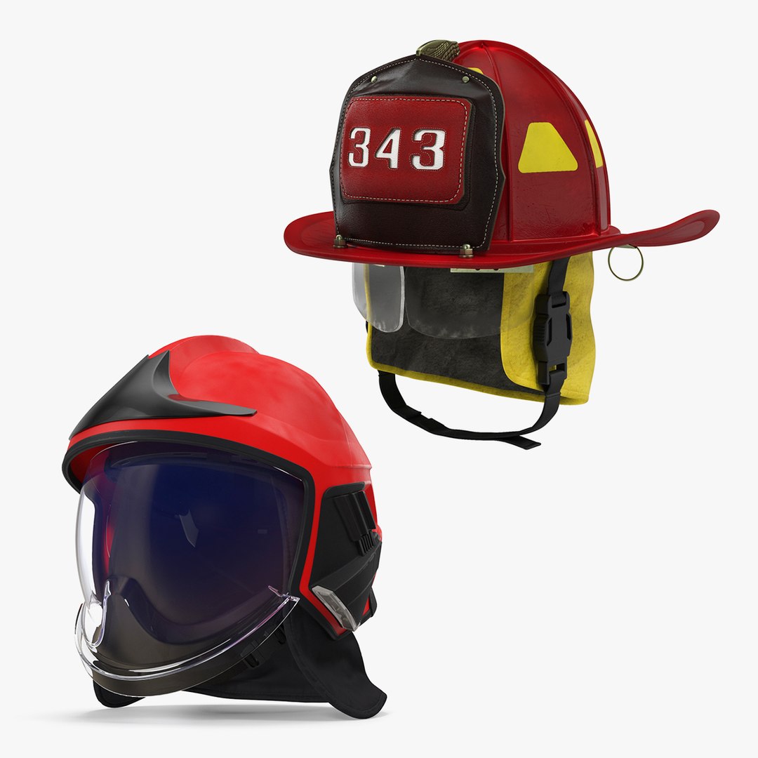 Fire Helmets Collection 3D model preview