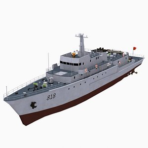 3D chinese 082 mine countermeasure vessel