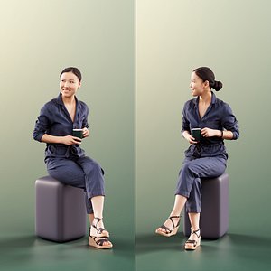 11358 Anita - Asian Woman Sitting And Talking 3D model