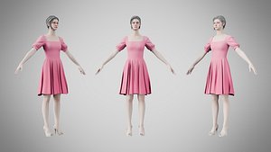 3D Dress 26 Tickle Me Pink model