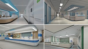3D Hospital Hallway Collection 1