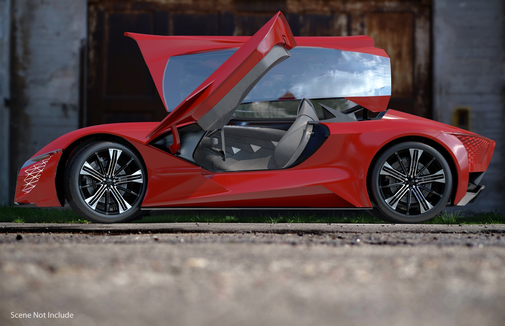 Asymmetric Car Rigged for Maya 3D model preview