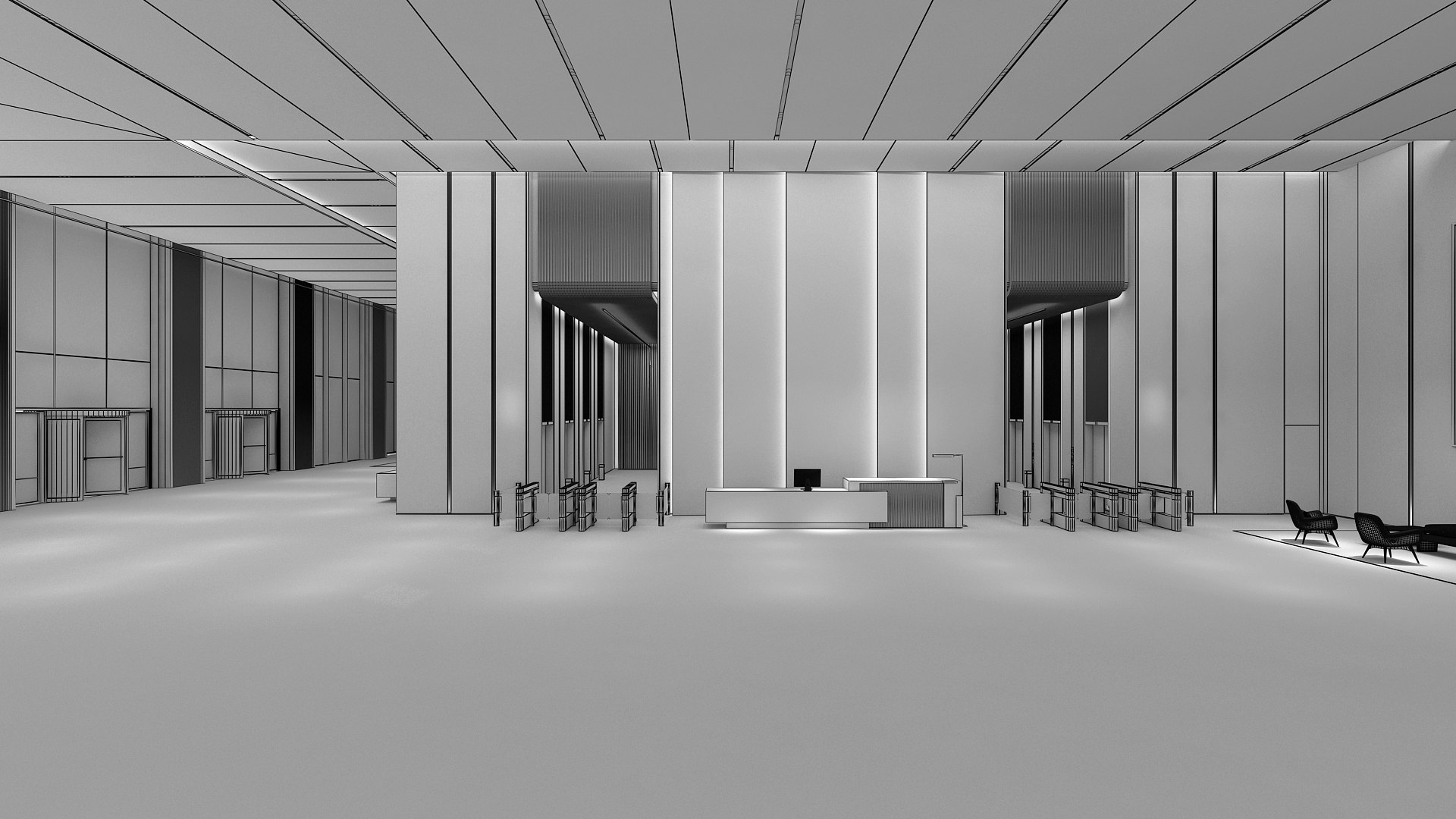 3D Model Modern Hall Collection 02 - TurboSquid 2007989