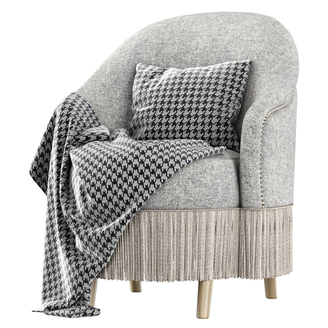 Amanda dining chair with plaid model - TurboSquid 1755630