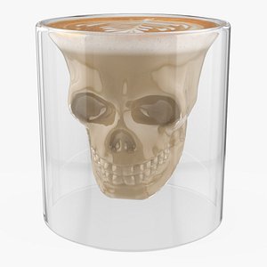 Skull Glass with Cappuccino 3D model