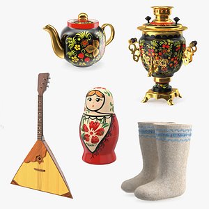 3D Russian Traditional Symbols Collection 4