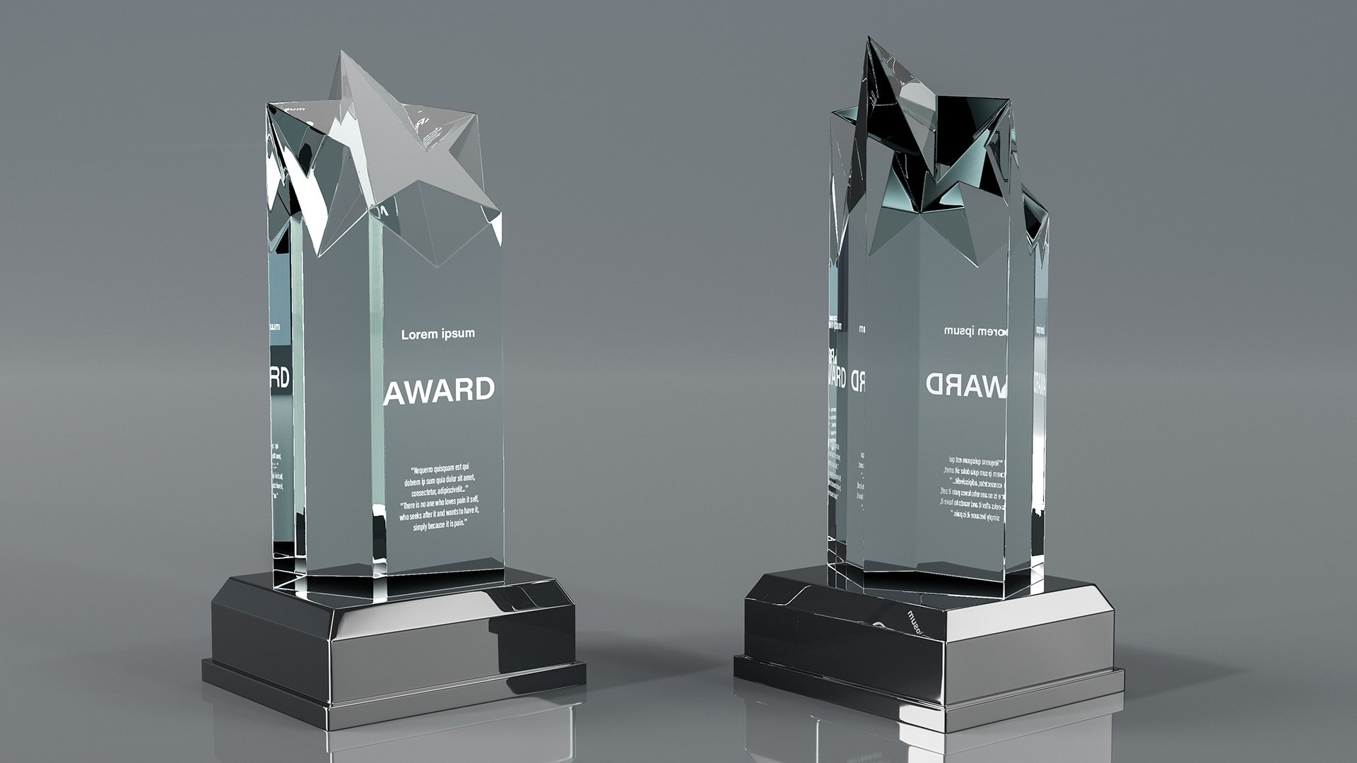 Towering Star Glass Award Trophy 3D model preview