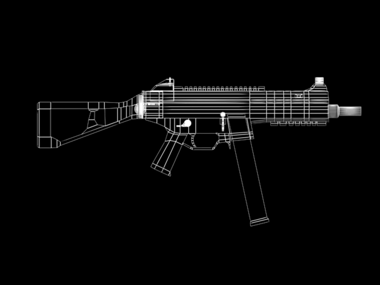 3ds max ump45 submachine gun