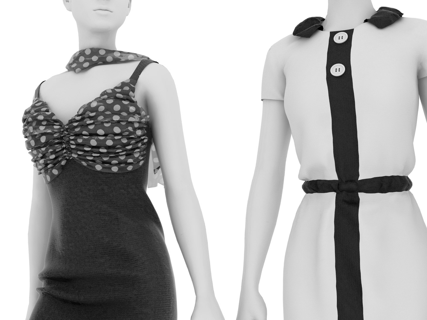3d Model Dresses Mannequin