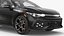 Coche compacto turbo hatchback negro modificado