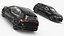 Coche compacto turbo hatchback negro modificado
