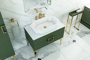 Oasis Luxury Home and Bathroom Furniture Daphne Bathroom Set 3d Model Scene