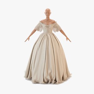 3d model victorian dress