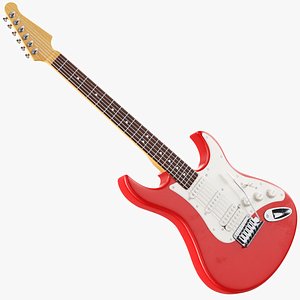 3D Electric Guitar Red